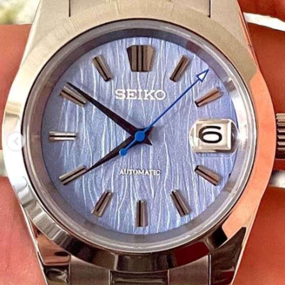 Seiko ‘Cornflower Birch Dial’ homage Date Just hand built automatic watch